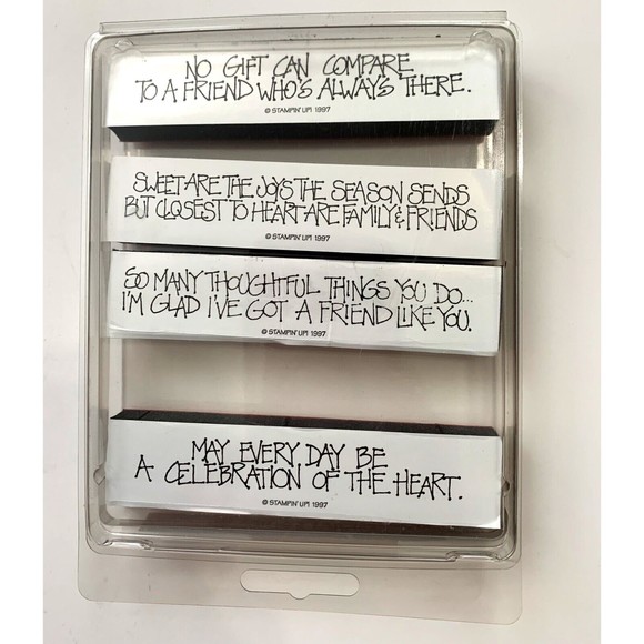 Vintage 1997 Stampin Up Set  THOUGHTS 4 YOU Foam Mounted Rubber Stamp Set - Picture 1 of 4
